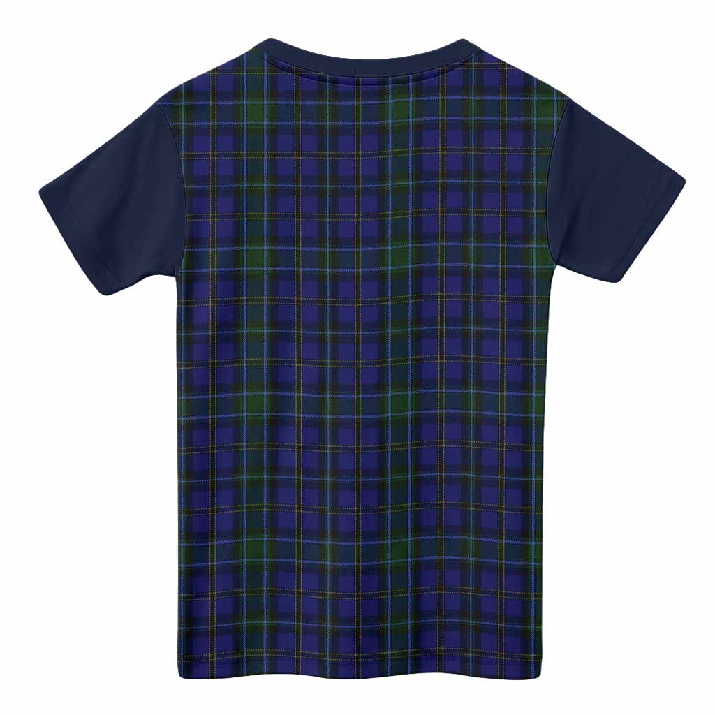 Weir Tartan Accent Kid T-shirt with Family Crest