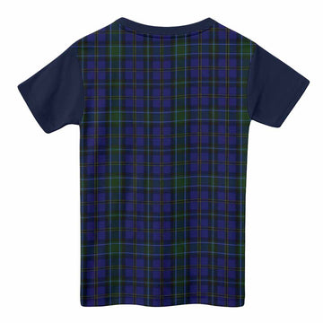 Weir Tartan Accent Kid T-shirt with Family Crest