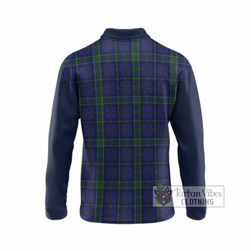 Weir Tartan Accent Long Sleeve Polo Shirt with Family Crest