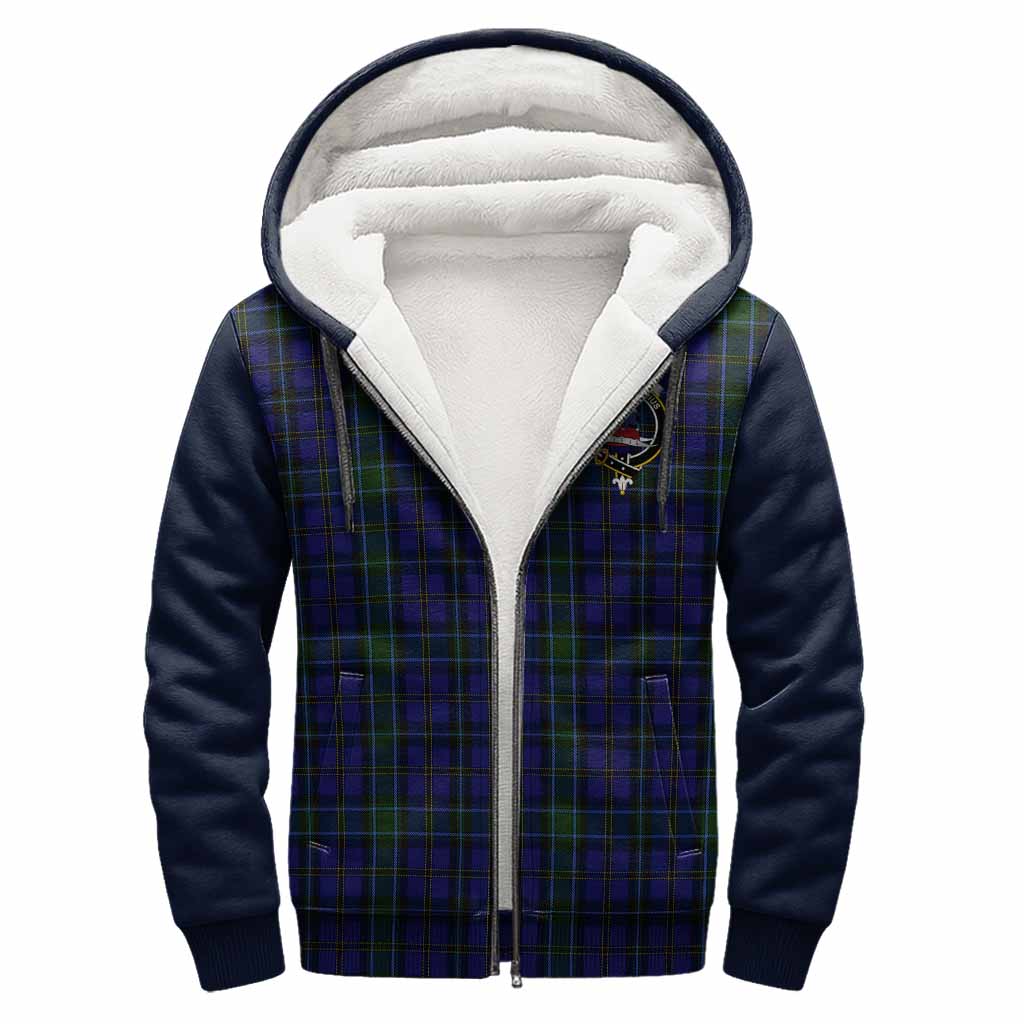 Weir Tartan Accent Sherpa Hoodie with Family Crest