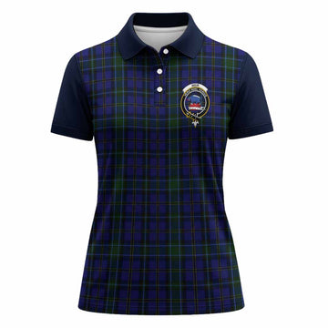 Weir Tartan Accent Women Polo Shirt with Family Crest
