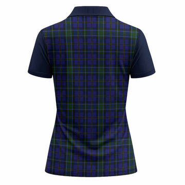 Weir Tartan Accent Women Polo Shirt with Family Crest