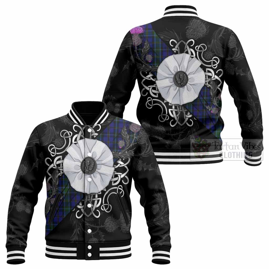Weir Tartan Baseball Jacket Jacobite White Rose - Tartan Vibes Clothing