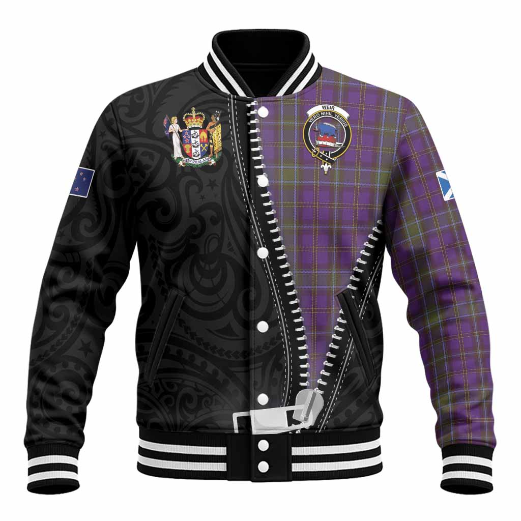 Weir Tartan Baseball Jacket New Zealand Pattern Unique Zipper Stylized