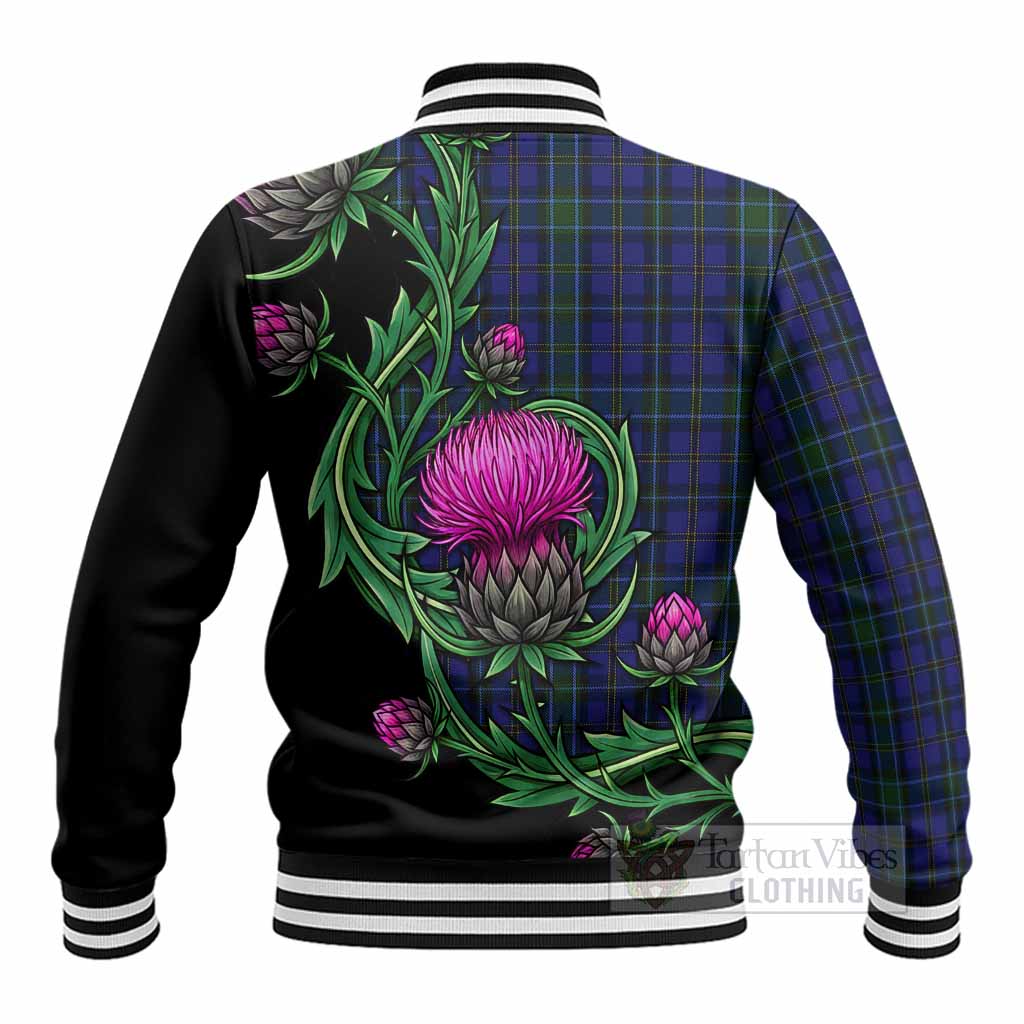 Weir Tartan Baseball Jacket Resilient Scottish Thistle - Tartan Vibes Clothing