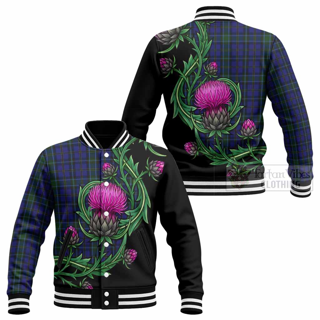 Weir Tartan Baseball Jacket Resilient Scottish Thistle - Tartan Vibes Clothing