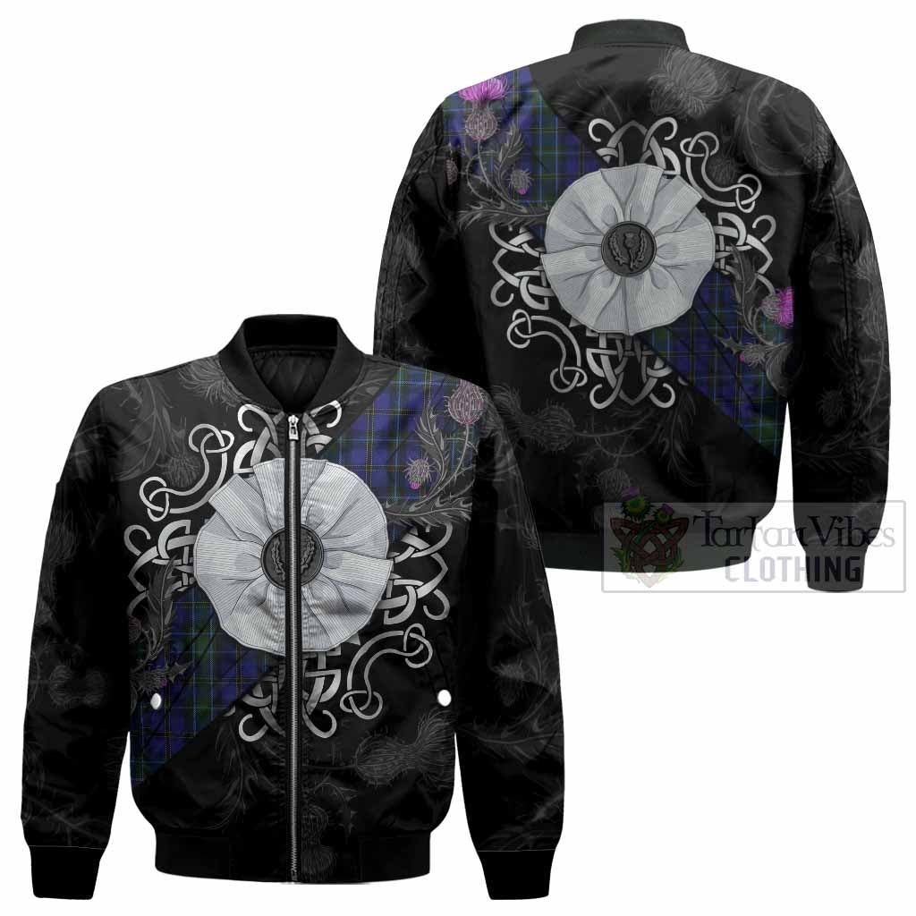 Weir Tartan Bomber Jacket Jacobite White Rose - Tartan Vibes Clothing