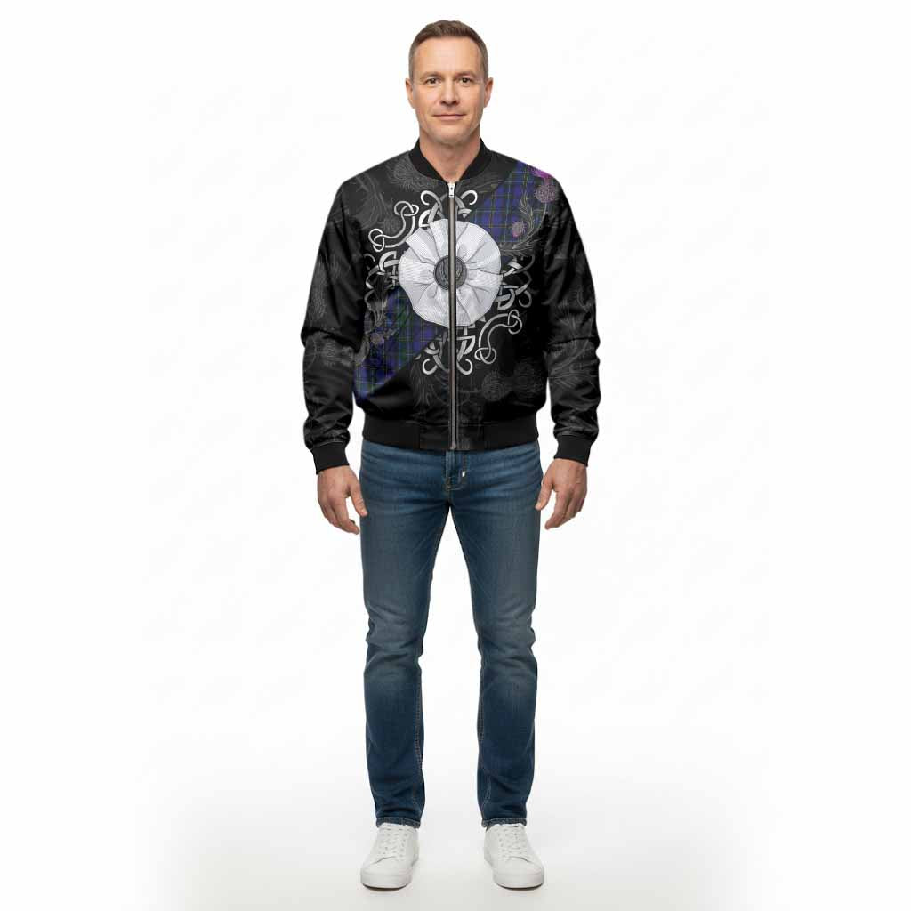 Weir Tartan Bomber Jacket Jacobite White Rose - Tartan Vibes Clothing