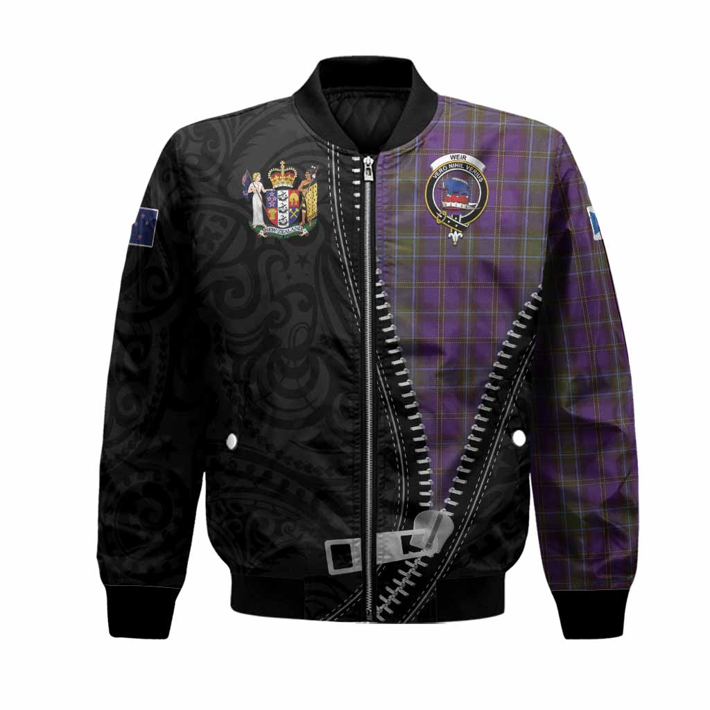 Weir Tartan Bomber Jacket New Zealand Pattern Unique Zipper Stylized