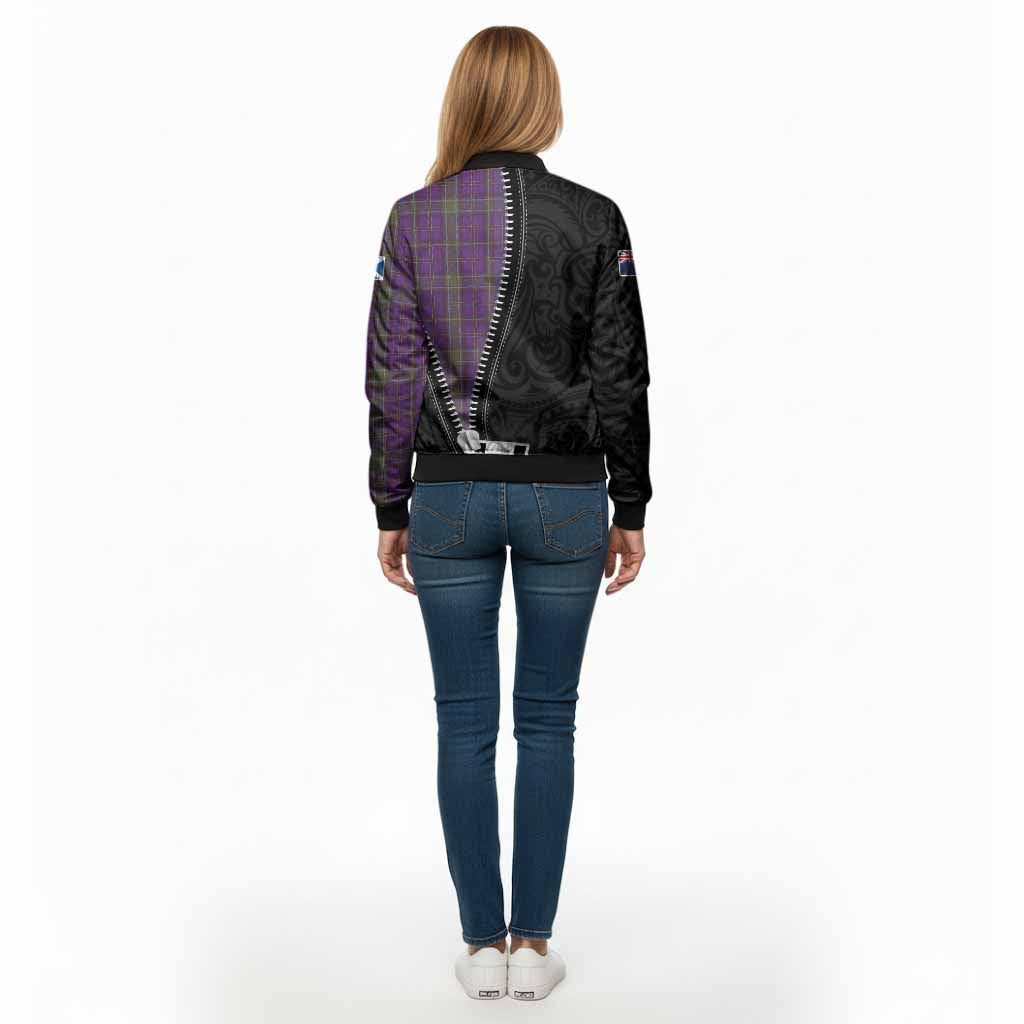 Weir Tartan Bomber Jacket New Zealand Pattern Unique Zipper Stylized