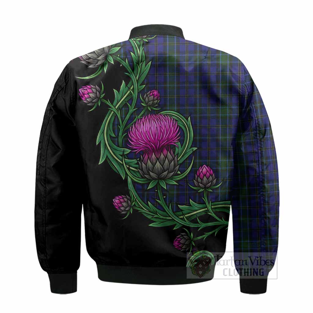 Weir Tartan Bomber Jacket Resilient Scottish Thistle - Tartan Vibes Clothing