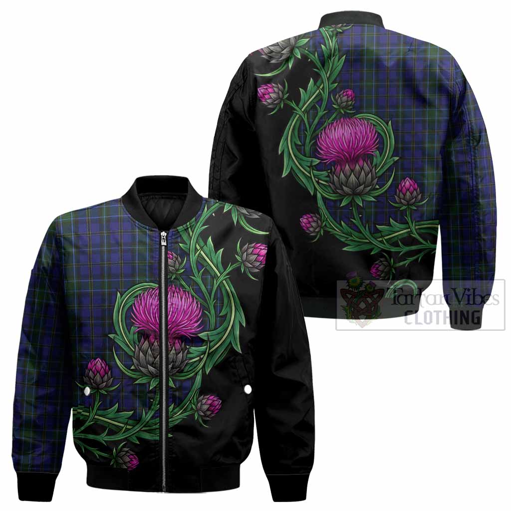 Weir Tartan Bomber Jacket Resilient Scottish Thistle - Tartan Vibes Clothing