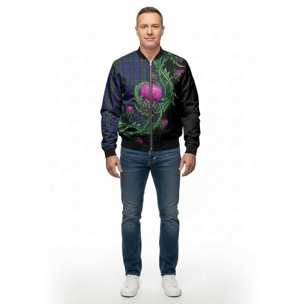 Weir Tartan Bomber Jacket Resilient Scottish Thistle - Tartan Vibes Clothing