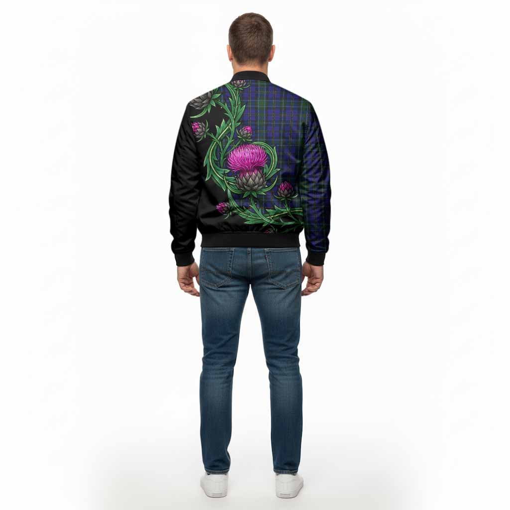 Weir Tartan Bomber Jacket Resilient Scottish Thistle - Tartan Vibes Clothing