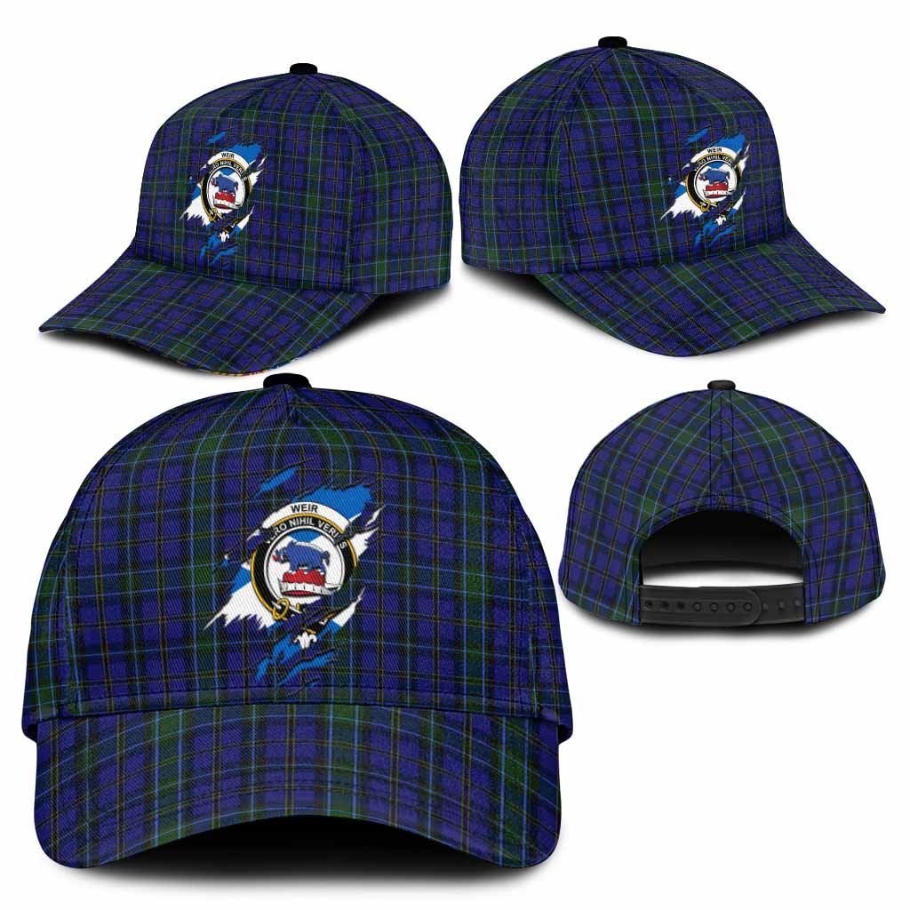 Weir Tartan Classic Cap with Family Crest In Me Style