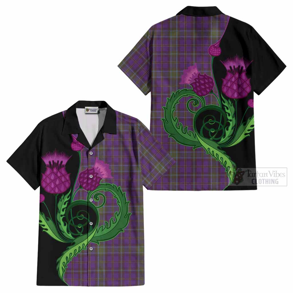 Weir Tartan Cotton Hawaiian Shirt Traditional Scottish Thistle