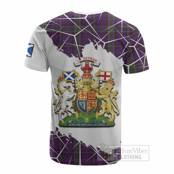 Weir Tartan Cotton T-shirt with Family Crest and Lion Rampant Grunge Style