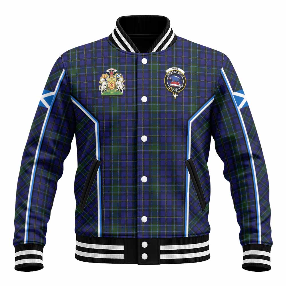 Weir Tartan Crest Baseball Jacket Scotland Coat of Arm Flag Style - Tartan Vibes Clothing