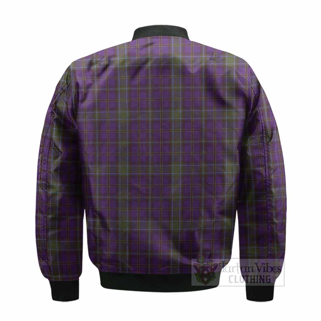 Weir Tartan Crest Bomber Jacket Ferocious Lion Style