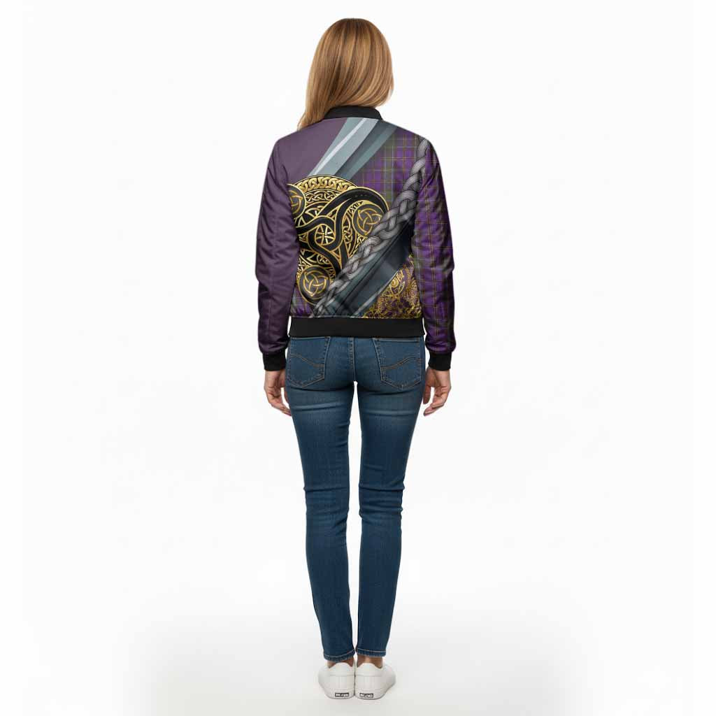 Weir Tartan Crest Bomber Jacket Scottish Triskele Celtic