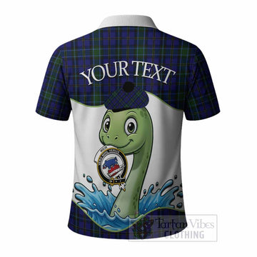 Weir Tartan Crest Cute Nessie Polo Shirt Scottish Loch Ness Monster