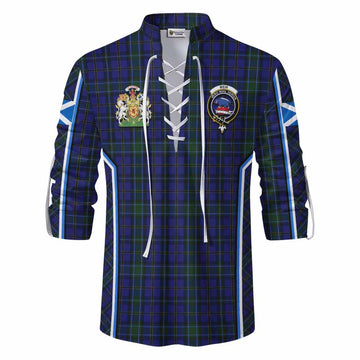 Weir Tartan Crest Ghillie Kilt Shirt Scotland Coat of Arm Flag Style