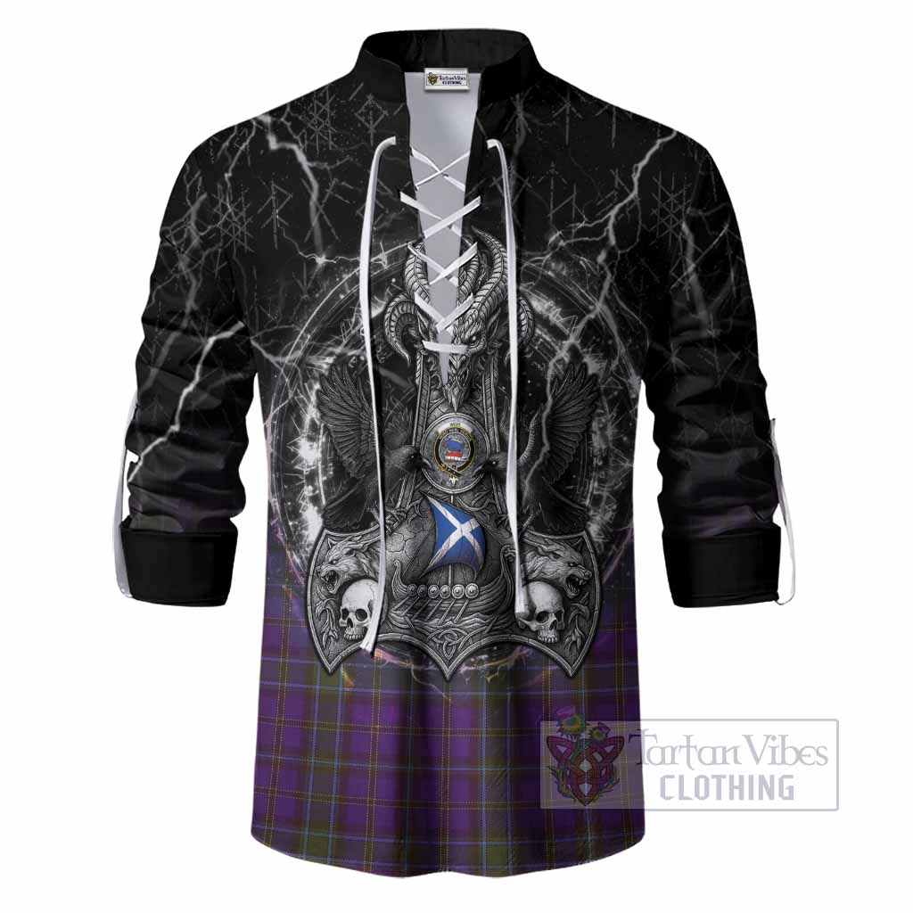 Weir Tartan Crest Ghillie Shirt Celtic Odin's Raven Legacy
