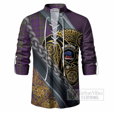 Weir Tartan Crest Ghillie Shirt Scottish Triskele Celtic