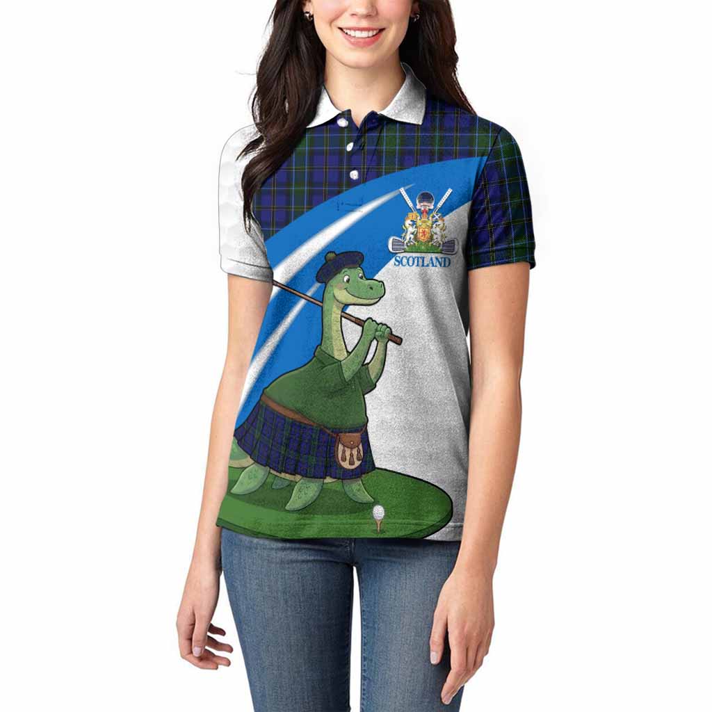 Weir Tartan Crest Golf Nessie Women Polo Shirt Loch Ness Monster Sporty Style