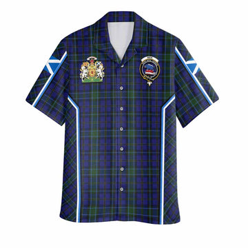 Weir Tartan Crest Hawaiian Shirt Scotland Coat of Arm Flag Style