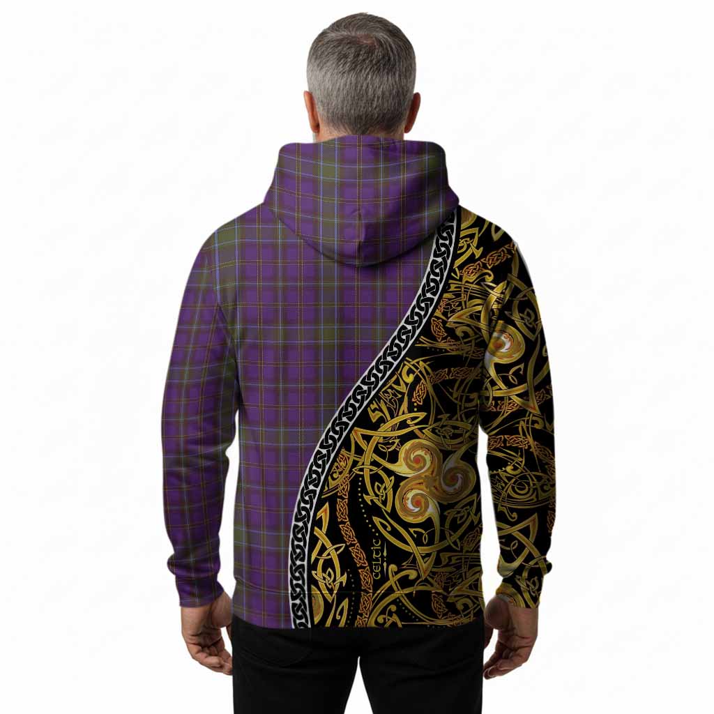 Weir Tartan Crest Hoodie Celtic Knot and Triple Trickle Spiral Symbols