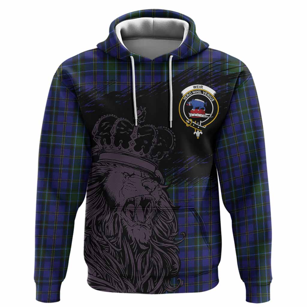 Weir Tartan Crest Hoodie Crowned Lion Heritage Style