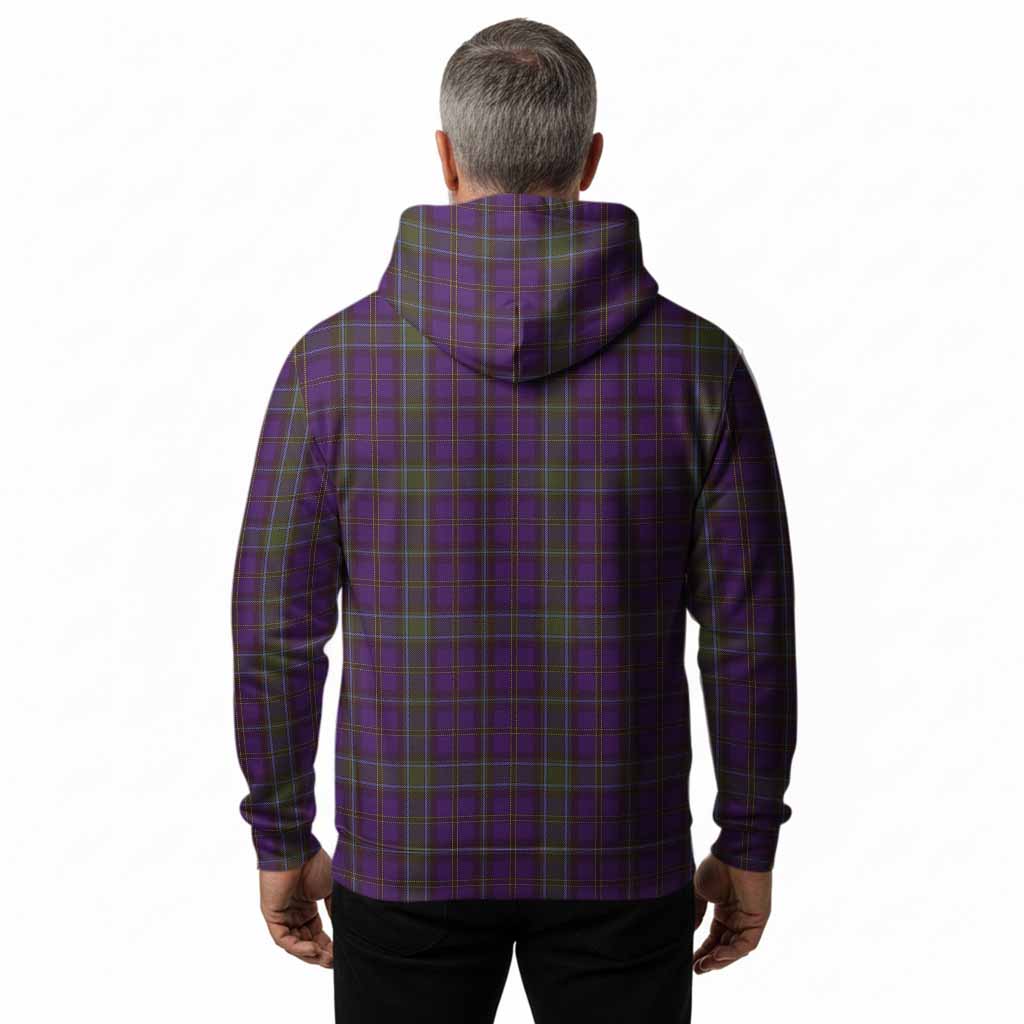 Weir Tartan Crest Hoodie Ferocious Lion Style