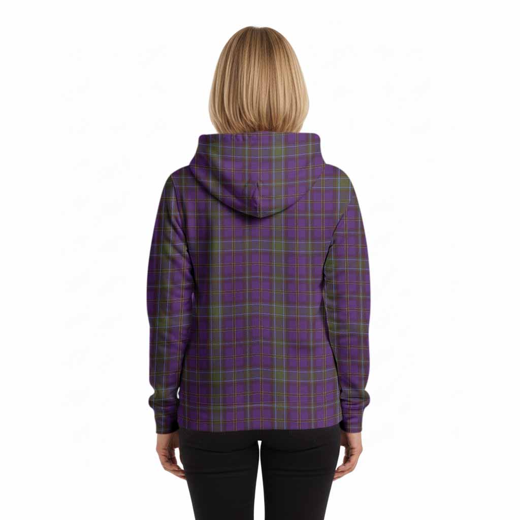 Weir Tartan Crest Hoodie Ferocious Lion Style