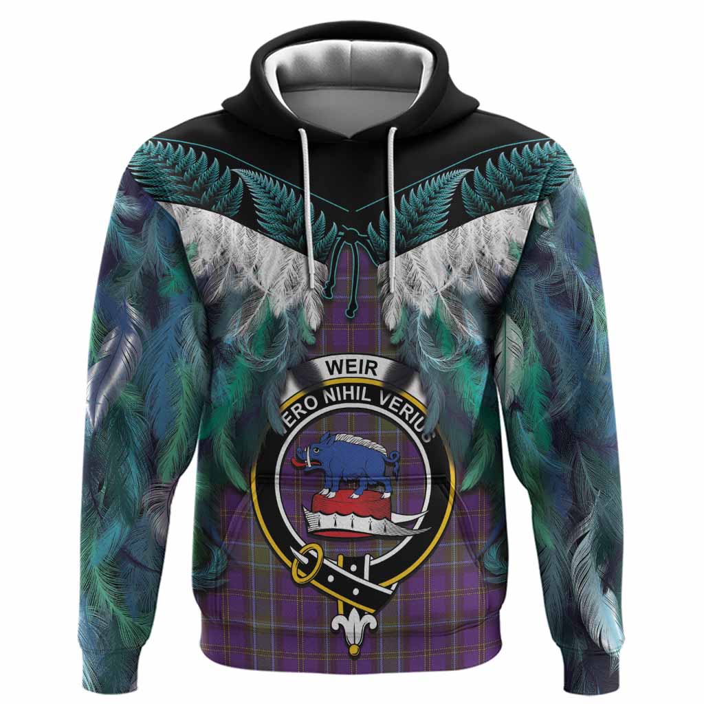 Weir Tartan Crest Hoodie New Zealand Maori Korowai Cloak