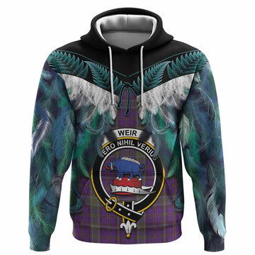 Weir Tartan Crest Hoodie New Zealand Maori Korowai Cloak