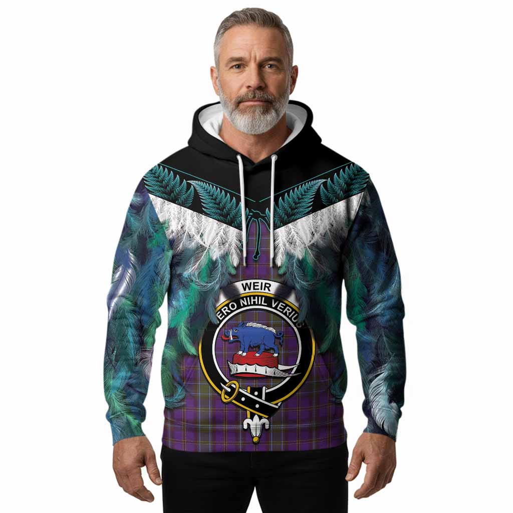 Weir Tartan Crest Hoodie New Zealand Maori Korowai Cloak