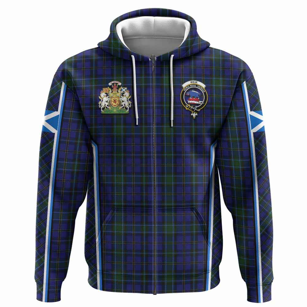 Weir Tartan Crest Hoodie Scotland Coat of Arm Flag Style - Tartan Vibes Clothing