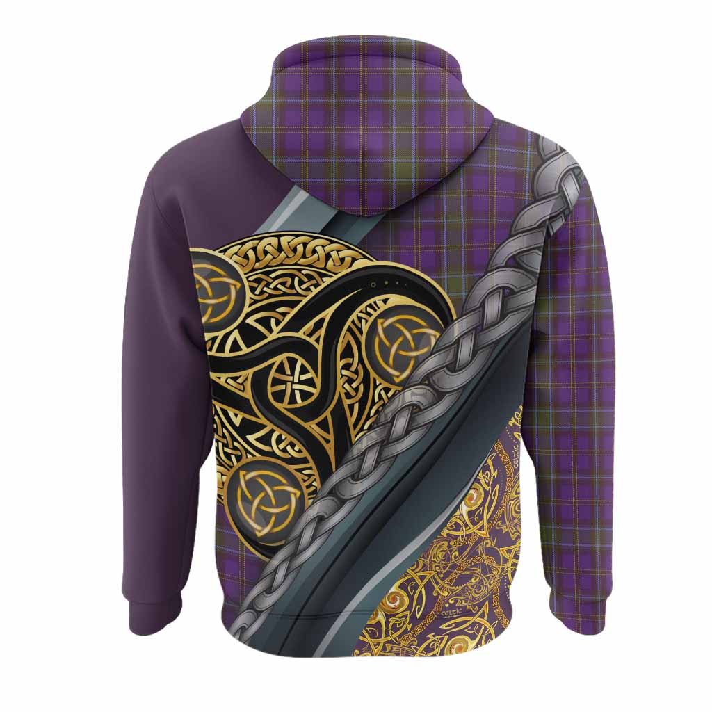 Weir Tartan Crest Hoodie Scottish Triskele Celtic