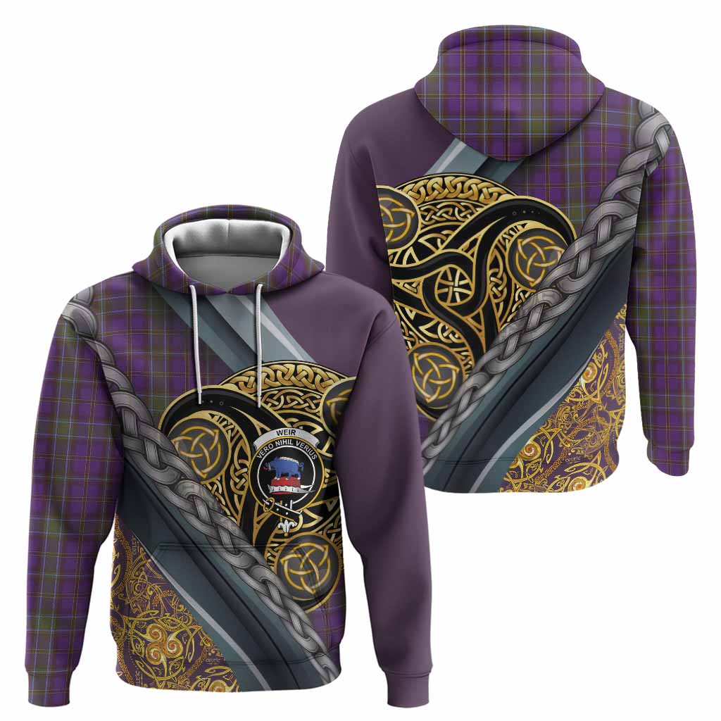 Weir Tartan Crest Hoodie Scottish Triskele Celtic