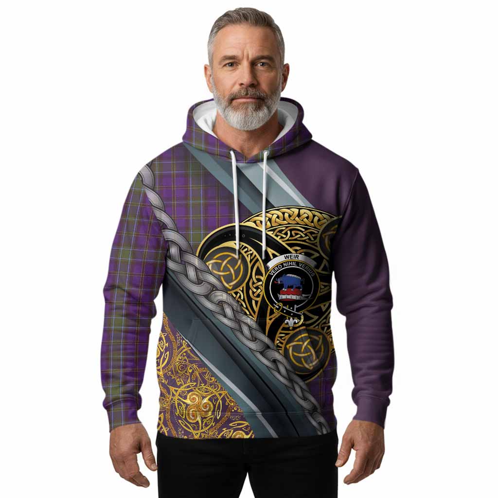 Weir Tartan Crest Hoodie Scottish Triskele Celtic