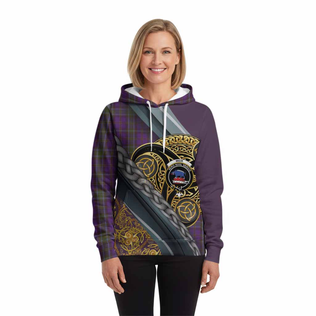 Weir Tartan Crest Hoodie Scottish Triskele Celtic