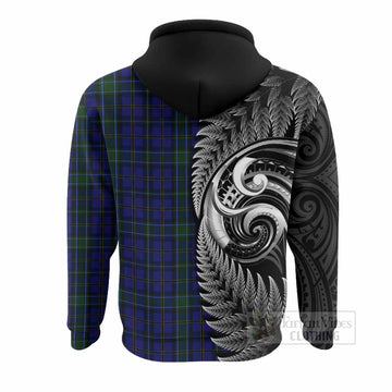 Weir Tartan Crest Hoodie With New Zealand Silver Fern Maori Koru