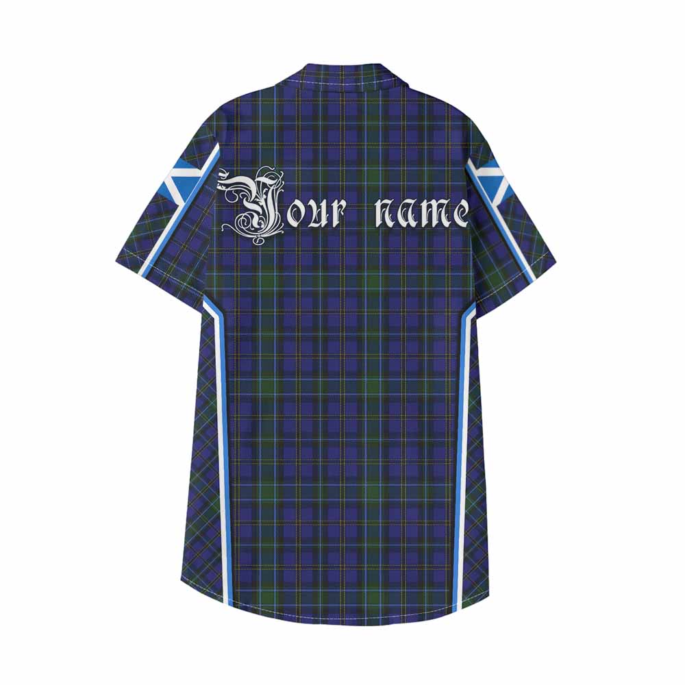 Weir Tartan Crest Kid Hawaiian Shirt Scotland Coat of Arm Flag Style - Tartan Vibes Clothing