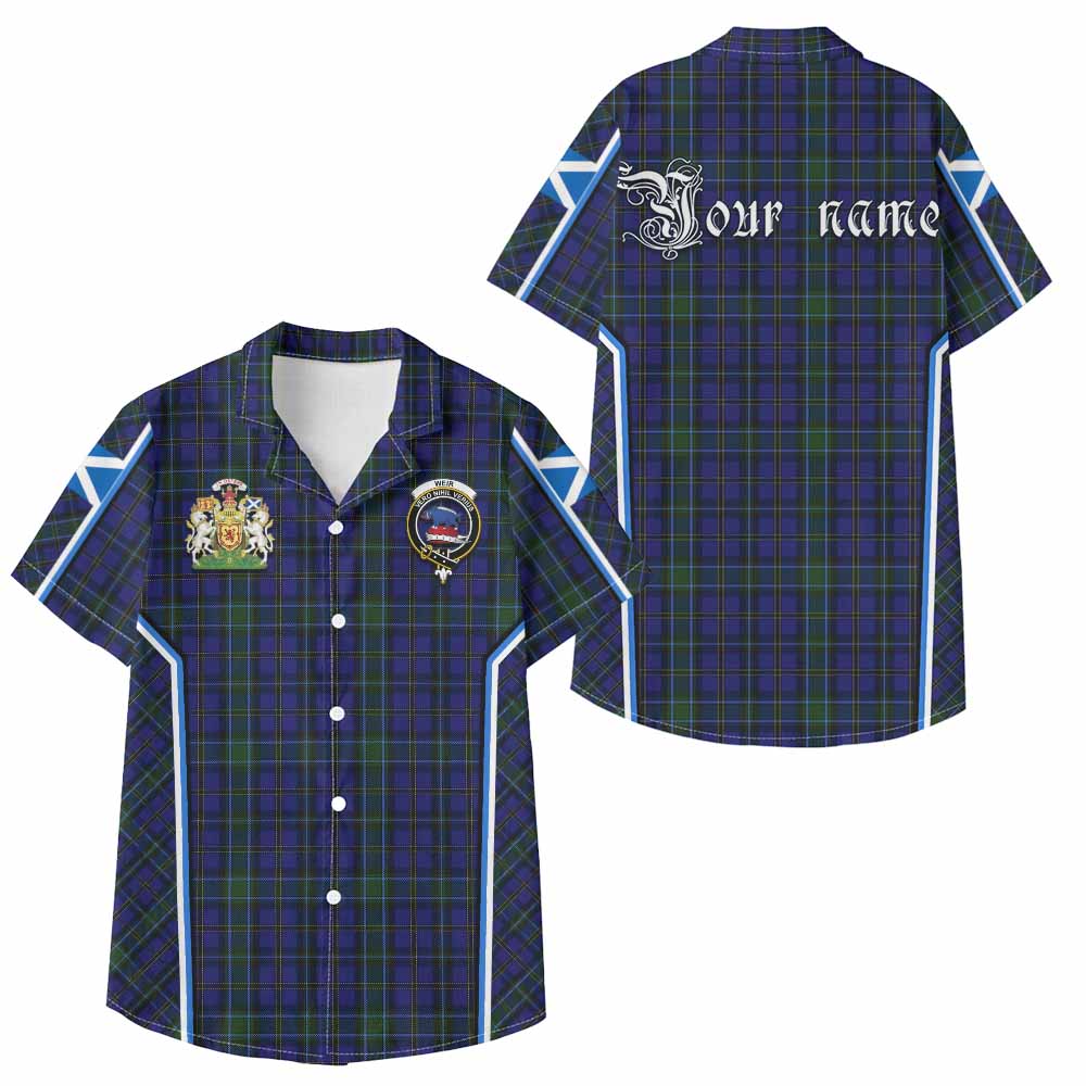 Weir Tartan Crest Kid Hawaiian Shirt Scotland Coat of Arm Flag Style - Tartan Vibes Clothing
