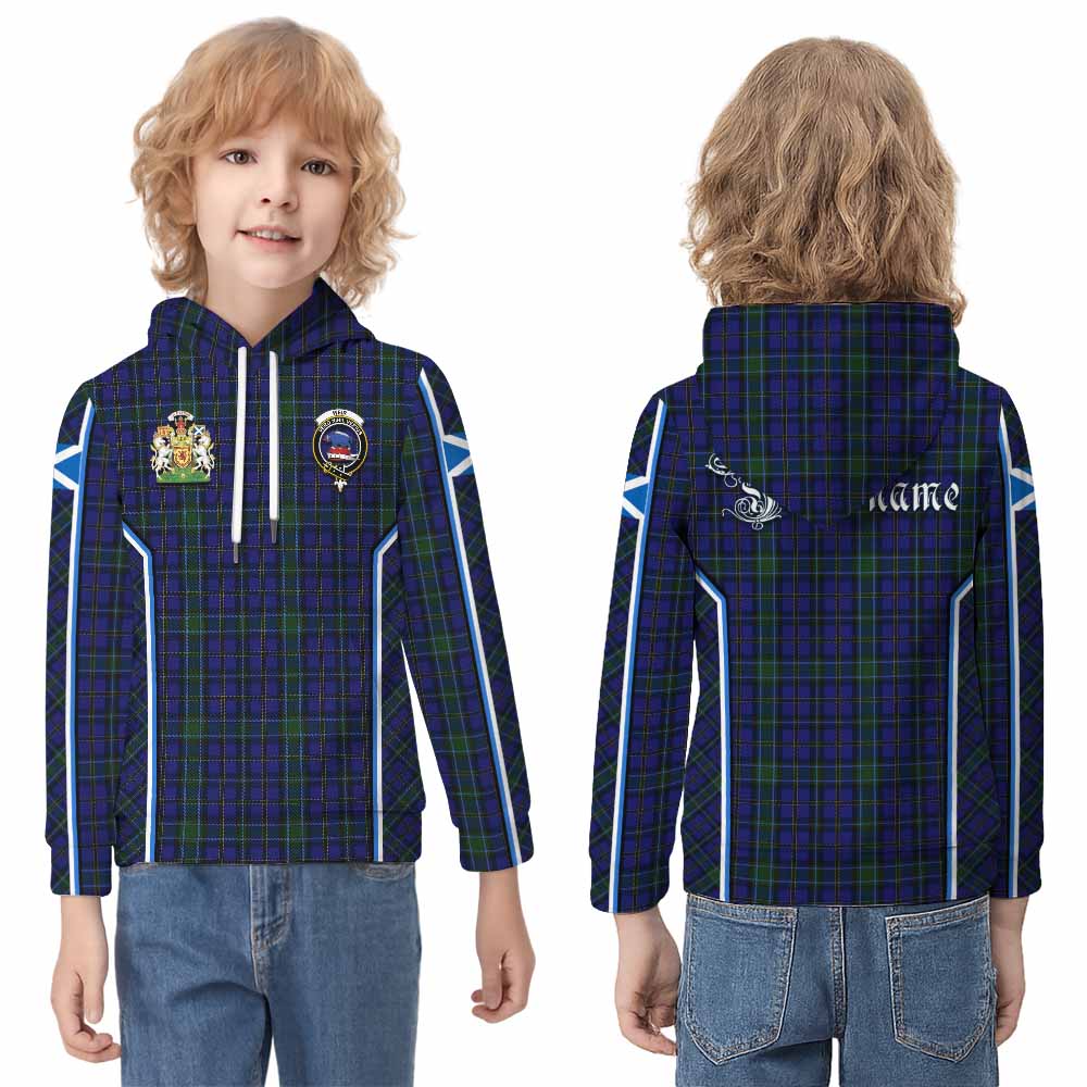 Weir Tartan Crest Kid Hoodie Scotland Coat of Arm Flag Style - Tartan Vibes Clothing