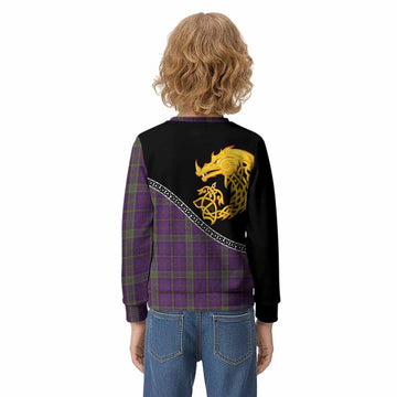 Weir Tartan Crest Kid Knitted Sweatshirt Legendary Dragon Knot Half Style