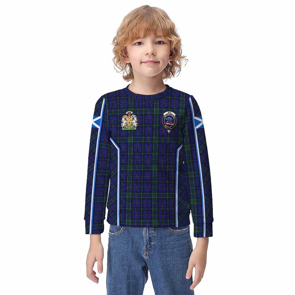 Weir Tartan Crest Kid Knitted Sweatshirt Scotland Coat of Arm Flag Style - Tartan Vibes Clothing