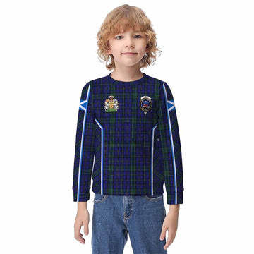 Weir Tartan Crest Kid Knitted Sweatshirt Scotland Coat of Arm Flag Style - Tartan Vibes Clothing