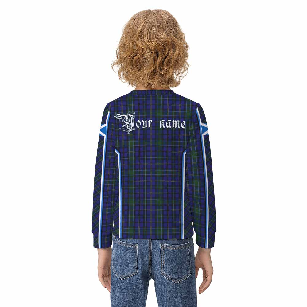 Weir Tartan Crest Kid Knitted Sweatshirt Scotland Coat of Arm Flag Style - Tartan Vibes Clothing